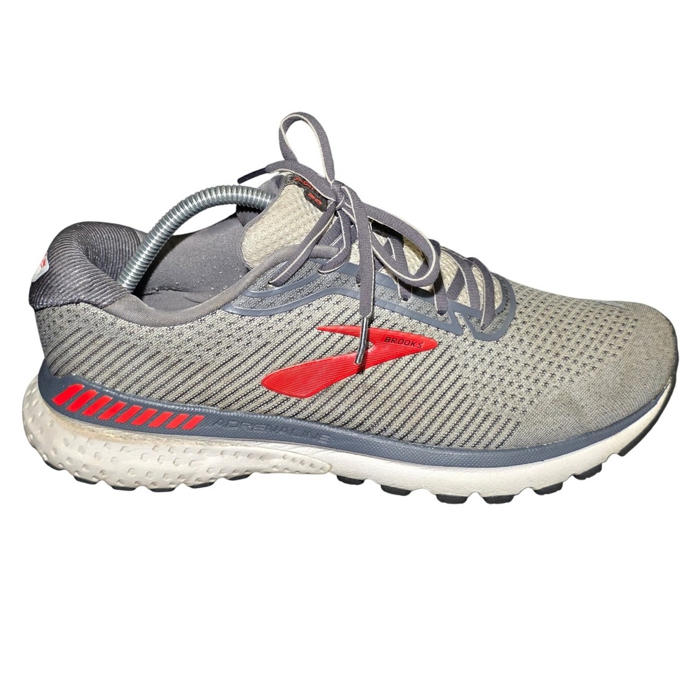 Brooks Adrenaline GTS 20 Womens Running Shoes Grey Red Mesh Sneakers 1202961B068 - Picture 6 of 11